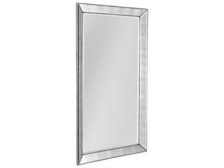 Bassett Mirror Beaded Silver Rectangular Floor Mirror