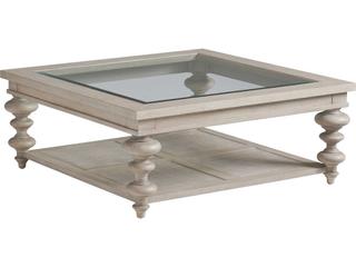 Barclay Butera Malibu Castlerock Square Glass Cocktail Table