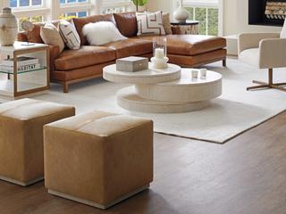 Barclay Butera Carmel Ventana Round Wood Cocktail Table