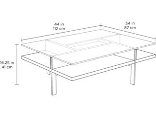 BDI Terrace Rectangular Glass Natural Walnut Coffee Table