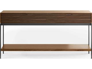 BDI Cora Rectangular Wood Natural Walnut Black Console Table