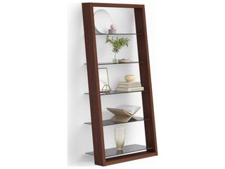 BDI Eileen Chocolate Stained Walnut Grey Bookcase