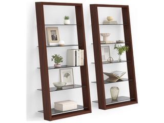 BDI Eileen Chocolate Stained Walnut Grey Bookcase