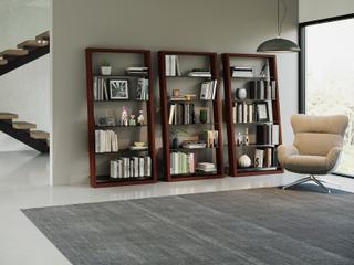 BDI Eileen Chocolate Stained Walnut Grey Bookcase