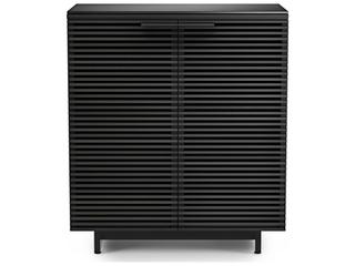 BDI Corridor Black Hardwood Charcoal Stained Ash Bar Cabinet