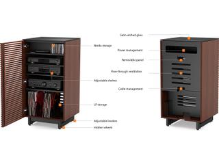 BDI Corridor 22" Charcoal Stained Ash Enclosed Audio Tower