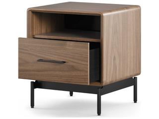 BDI Linq Natural 1-Drawer Brown Walnut Wood Nightstand