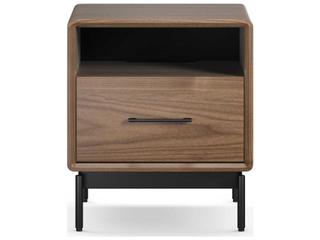 BDI Linq Natural 1-Drawer Brown Walnut Wood Nightstand