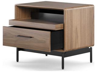 BDI Linq Natural 1-Drawer Brown Walnut Wood Nightstand