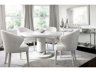 Bernhardt Silhouette White Upholstered Arm Dining Chair