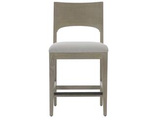 Bernhardt Solaria Upholstered Oak Wood Counter Stool