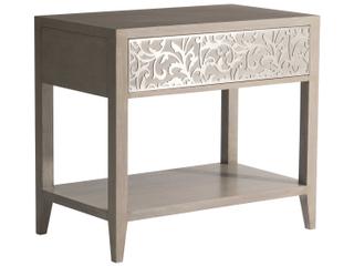 Cornelia 1-Drawer Beige Ash Wood Nightstand