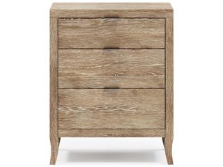Bernhardt Tribeca 3-Drawers Brown Oak Wood Nightstand