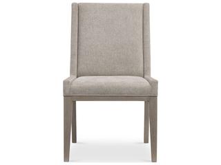 Bernhardt Linea Ash Wood Beige Upholstered Side Dining Chair