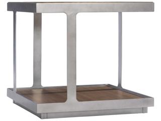 Belvedere Square Wood Portobello Antique Pewter End Table