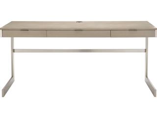 Bernhardt Axiom Paloma Linear Gray Brushed Silver Rubberwood Writing Desk