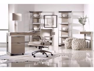 Bernhardt Axiom Paloma Linear Gray Brushed Silver Rubberwood Writing Desk