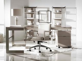 Bernhardt Axiom Paloma Linear Gray Brushed Silver Rubberwood Writing Desk