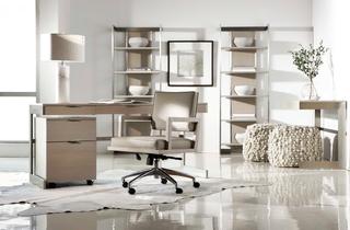 Bernhardt Axiom Linear Gray Brushed Silver Bookcase