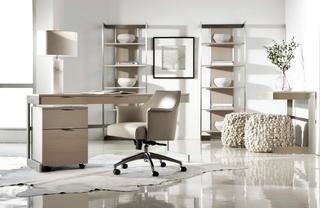 Bernhardt Axiom Linear Gray Brushed Silver Bookcase