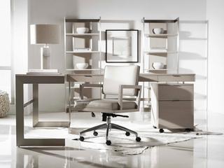 Bernhardt Axiom Linear Gray Brushed Silver Bookcase
