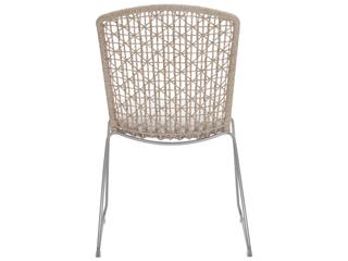 Bernhardt Exteriors Carmel Hazelnut / Stainless Steel Side Outdoor Dining Chair with Seat Pad