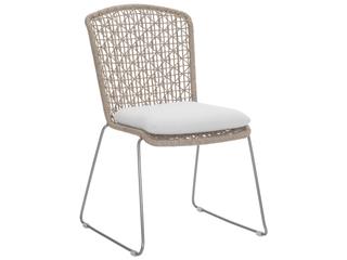 Bernhardt Exteriors Hazelnut Side Outdoor Patio Dining Chair with Seat Pad