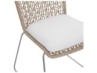 Bernhardt Exteriors Hazelnut Side Outdoor Patio Dining Chair with Seat Pad