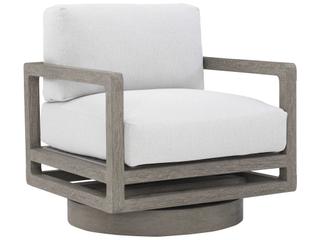 Bernhardt Exteriors Tanah Weathered Teak Swivel Outdoor Patio Lounge Chair