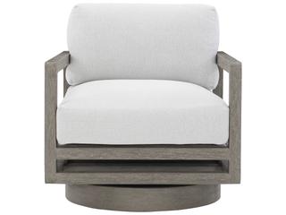 Bernhardt Exteriors Tanah Weathered Teak Swivel Outdoor Patio Lounge Chair