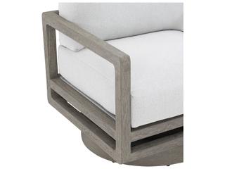 Bernhardt Exteriors Tanah Weathered Teak Swivel Outdoor Patio Lounge Chair