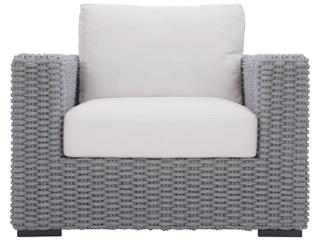 Bernhardt Exteriors Capri White/Cream Cast Aluminum Cushion Lounge Chair