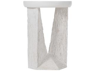 Bernhardt Exteriors Voile White Round Outdoor End Table