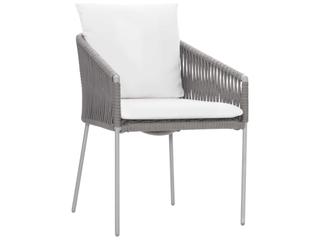 Bernhardt Exteriors Slate Gray / Charcoal Mist Amalfi Arm Patio Dining Chair with Cushion