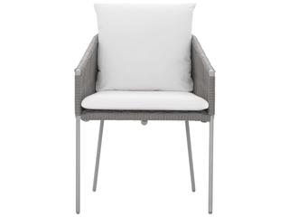 Bernhardt Exteriors Slate Gray / Charcoal Mist Amalfi Arm Patio Dining Chair with Cushion