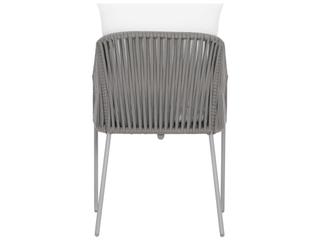 Bernhardt Exteriors Slate Gray / Charcoal Mist Amalfi Arm Patio Dining Chair with Cushion