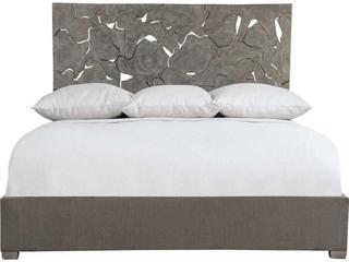 Interiors Gray Teak Wood King Panel Bed