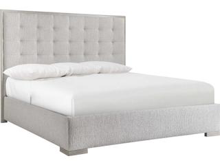 Cornelia Nebbia Gray Upholstered King Panel Bed
