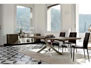 Bontempi Casa Artistico Rectangular Wood Walnut Multicolor Elegant Dining Table