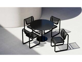 Bend Goods Outdoor Pedestal Aluminum Round Dining Table