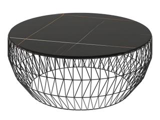 Bend Goods Outdoor Round Ceramic Stone Top in Black