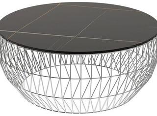 Bend Goods Outdoor Round Ceramic Stone Top in Black
