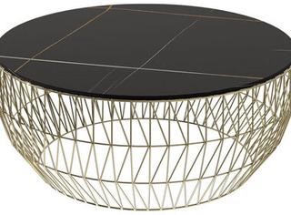 Bend Goods Outdoor Round Ceramic Stone Top in Black