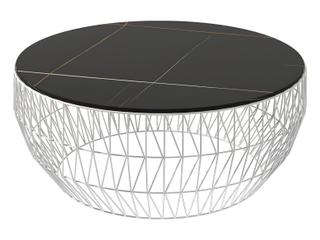 Bend Goods Outdoor Round Ceramic Stone Top in Black