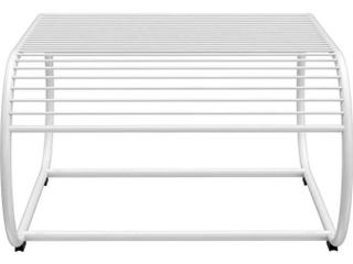Bend Goods Outdoor Loop Wrought Iron White Ottoman/Table
