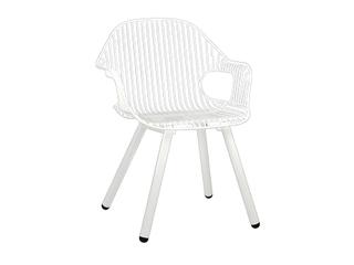 Rita Steel with Galvanized Iron White Dining Arm Chair — Rita Galvanized Steel Dining Arm Chair in White