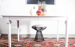 Bend Goods Outdoor Switched Galvanized Iron Black Stool / Table