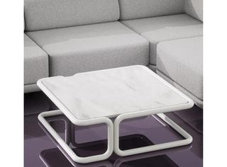 Bend Goods Outdoor Tube Aluminum 40" Square Coffee Table in White