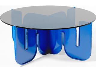 Bend Goods Outdoor Wave Resin Electric Blue Round Coffee Table