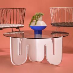 Bend Goods Outdoor Wave Resin White Round Coffee Table